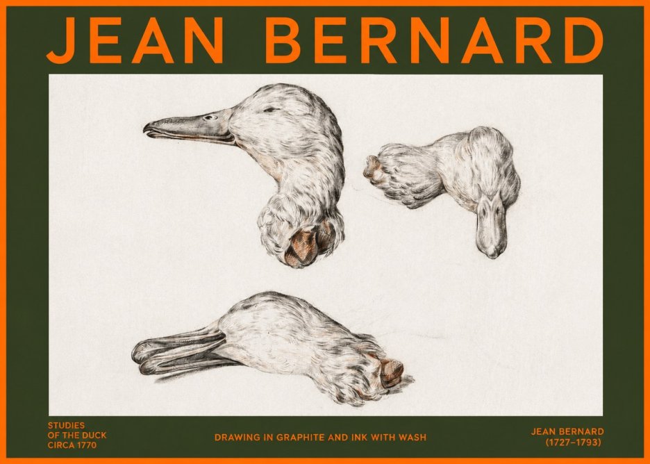 Jean Bernard Studies of the Duck No2 - Plakat