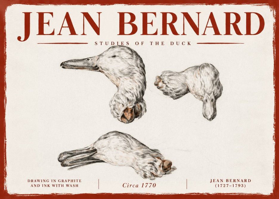 Jean Bernard Studies of the Duck No6 - Plakat