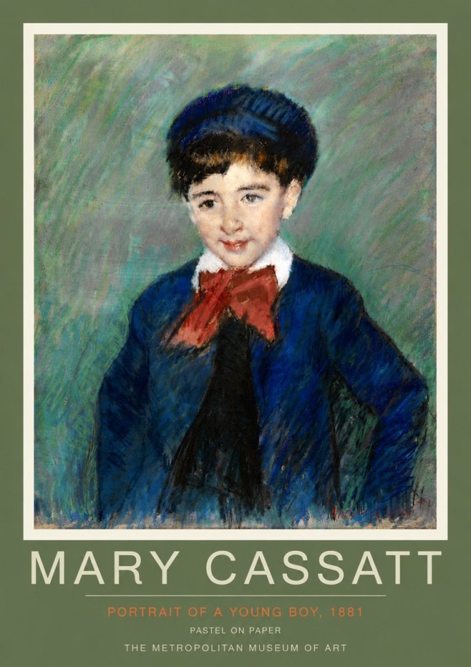 Mary Cassatt Portrait of a Young Boy, 1881 No5 - Plakat