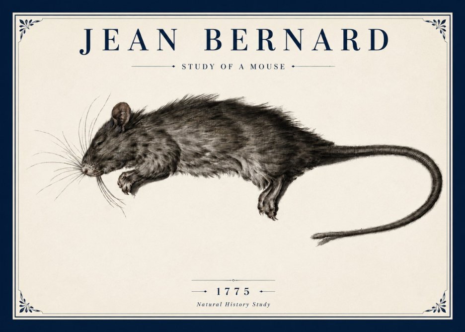 Jean Bernard Study of a Mouse II No5 - Plakat