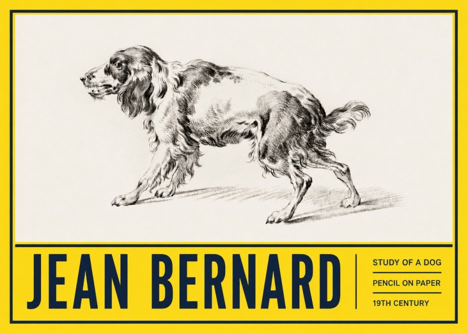 Jean Bernard Study of a Dog V No5 - Plakat