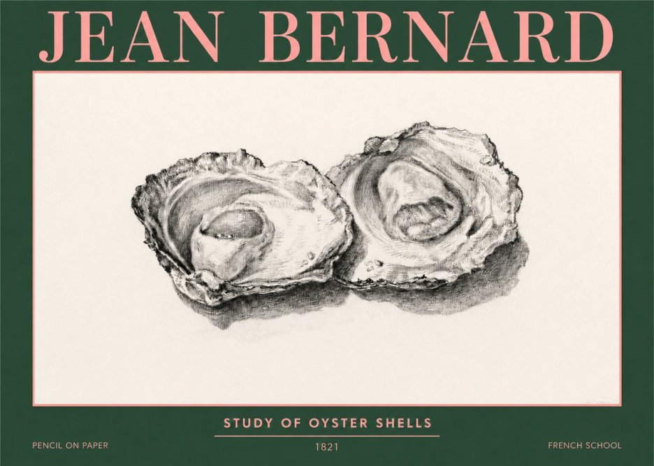 Jean Bernard Study of Oyster Shells No3 - Plakat