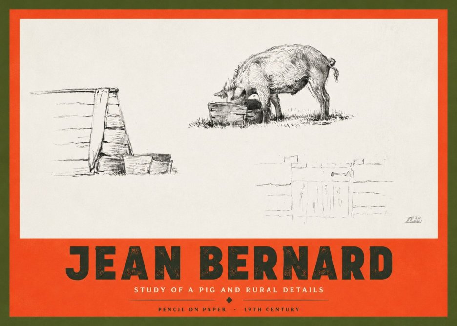 Jean Bernard Pig Study No4 - Plakat