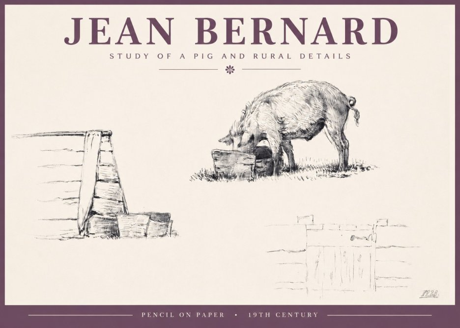 Jean Bernard Pig Study No5 - Plakat