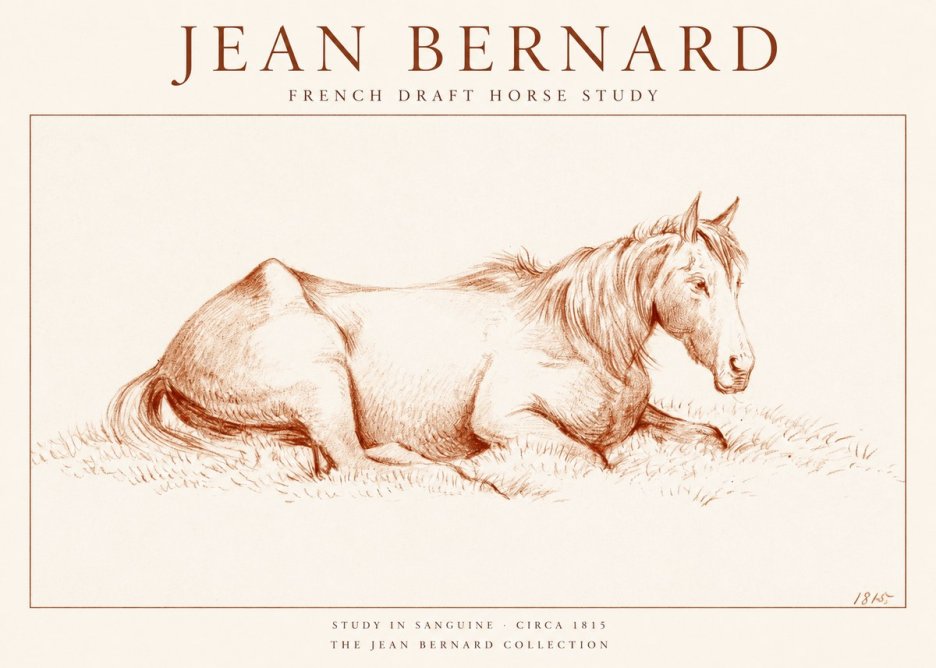Jean Bernard Reclining Horse No2 - Plakat