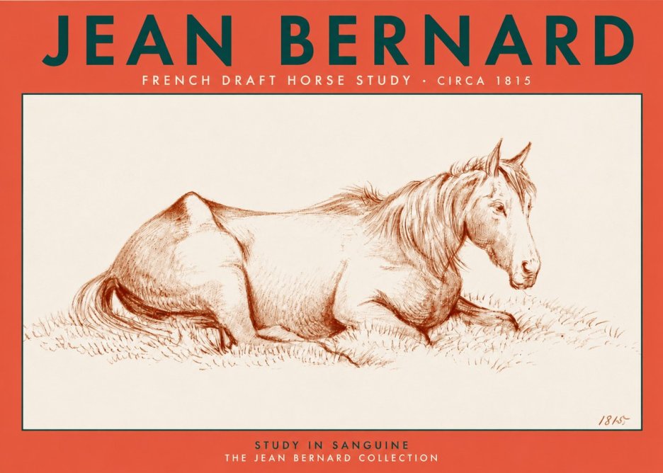 Jean Bernard Reclining Horse No4 - Plakat