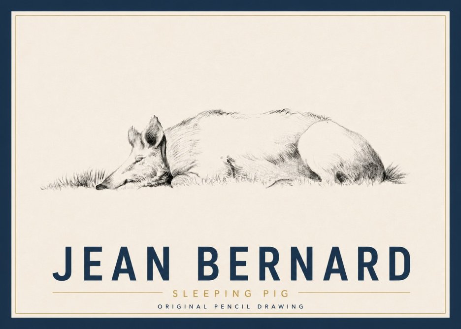 Jean Bernard Sleeping Pig II No6 - Plakat