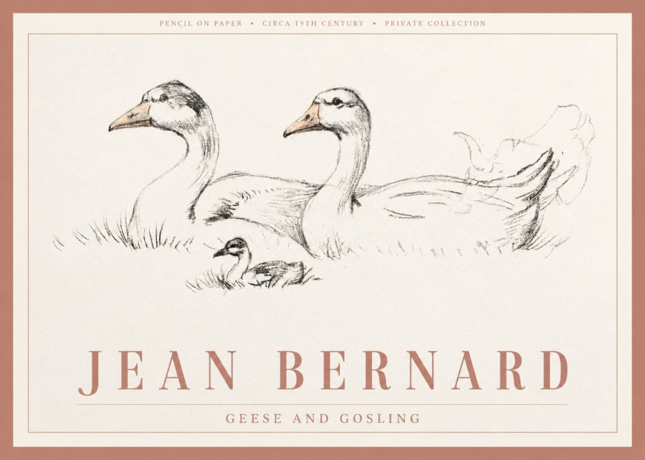 Jean Bernard Study of Geese No4 - Plakat
