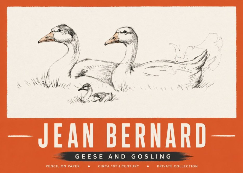 Jean Bernard Study of Geese No5 - Plakat