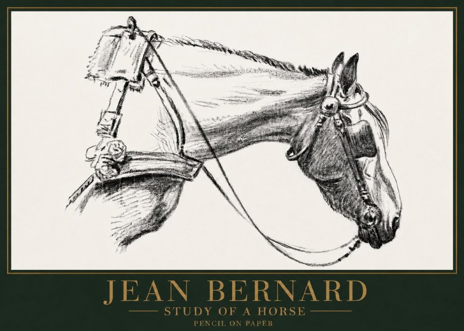 Jean Bernard Study of a Horse XVIII No4 - Plakat