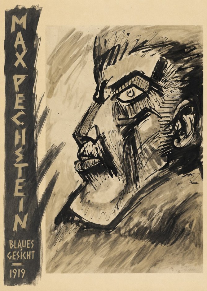 Max Pechstein Blaues Gesicht No2 - Plakat