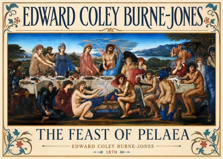 Edward Burne-Jones The Feast of Pelaea No6 - Plakat