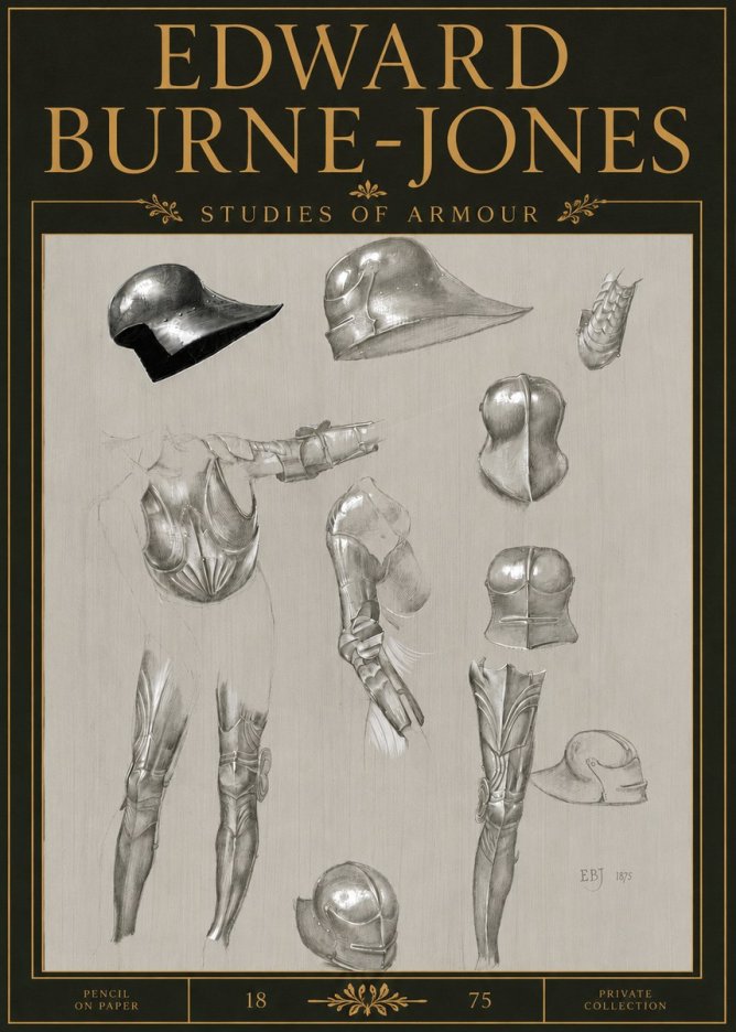 Edward Burne-Jones Studies of Armour No5 - Plakat