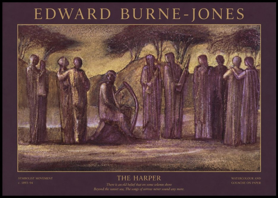 Edward Burne-Jones The Harp of Life No5 - Plakat