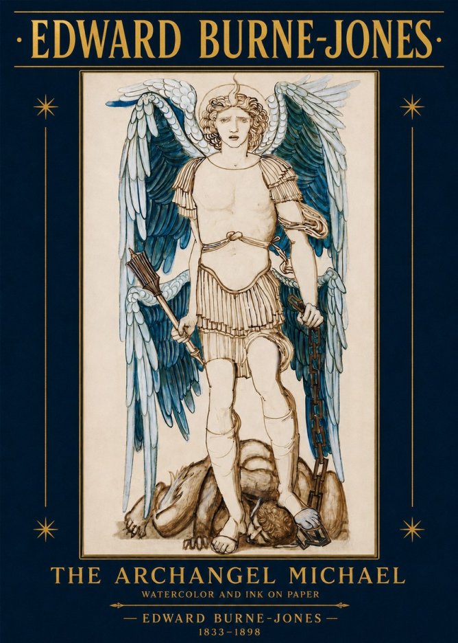 Edward Burne-Jones The Archangel Michael No2 - Plakat