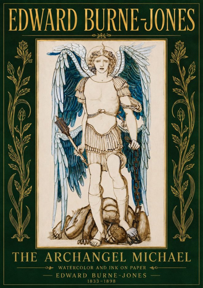 Edward Burne-Jones The Archangel Michael No4 - Plakat