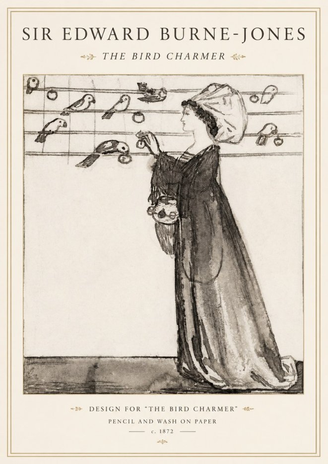 Edward Burne-Jones The Bird Charmer No1 - Plakat