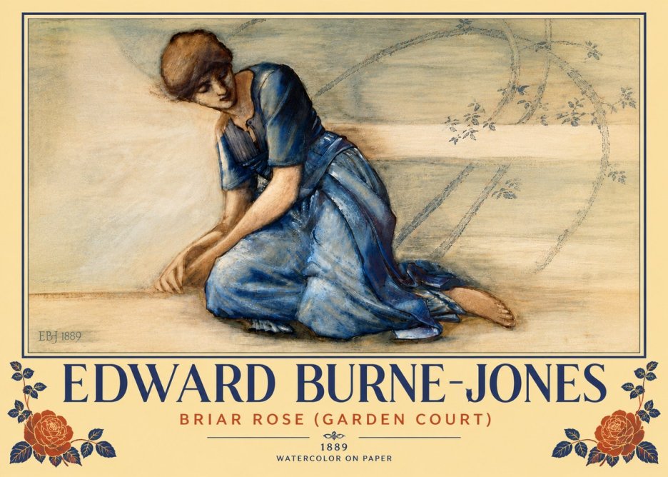 Edward Burne-Jones Briar Rose (Garden Court) No6 - Plakat