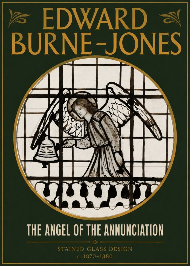 Edward Burne-Jones The Angel of the Annunciation (Stained Glass Design) No2 - Plakat