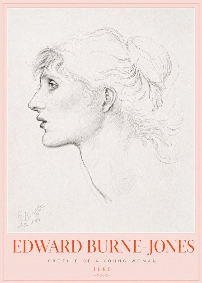 Edward Burne-Jones Profile of a Young Woman No3 - Plakat