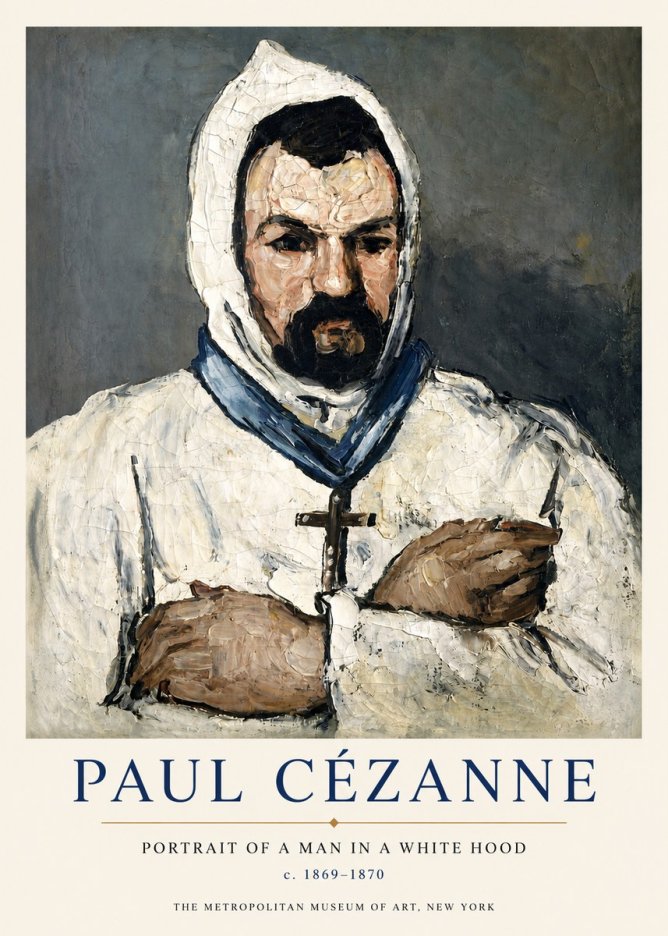 Paul Cézanne Portrait of a Man in a White Hood No3 - Plakat