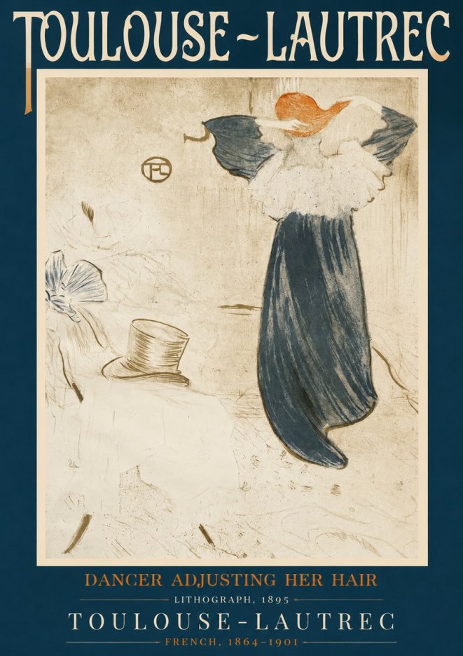 Toulouse-Lautrec Dancer Adjusting Her Hair No2 - Plakat