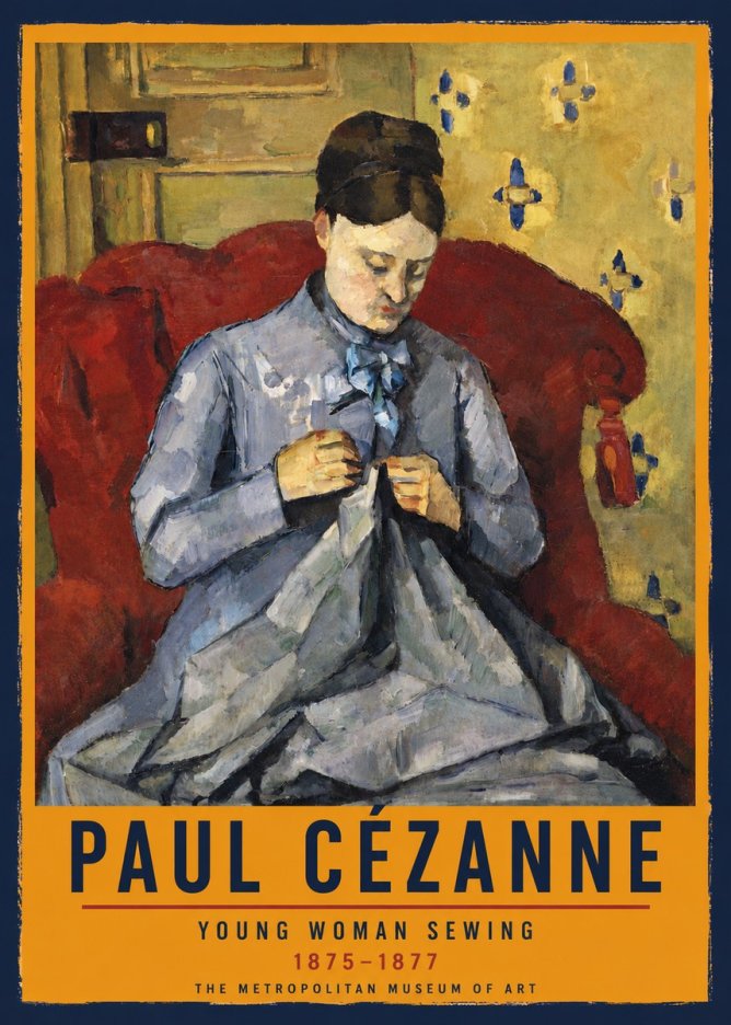 Paul Cézanne Young Woman Sewing No5 - Plakat