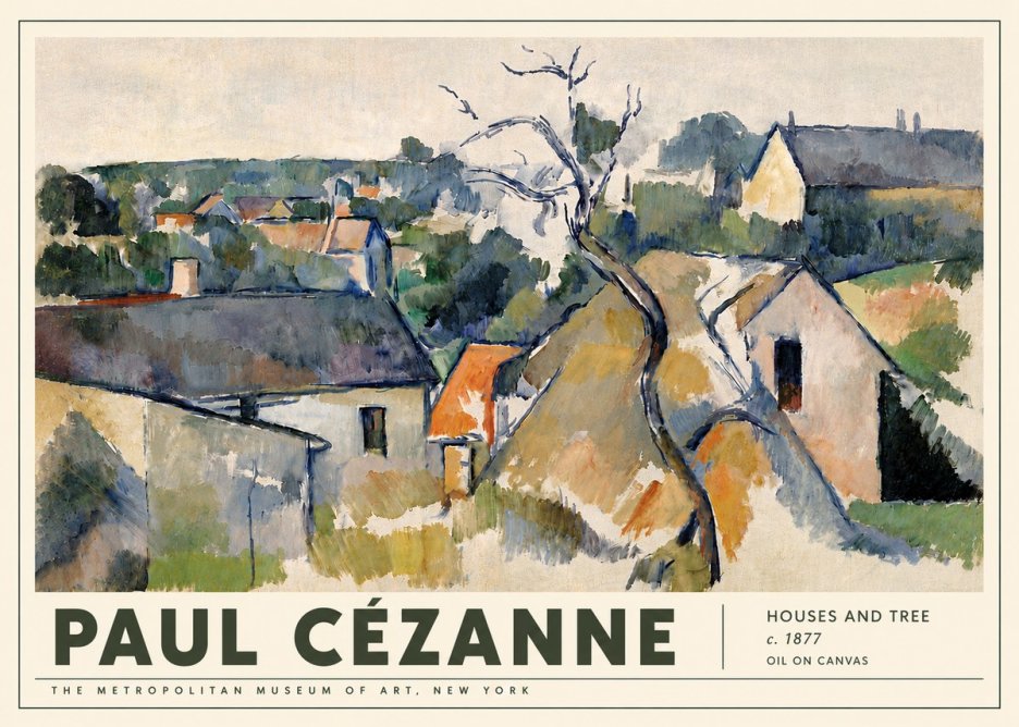 Paul Cézanne Houses and Tree No5 - Plakat