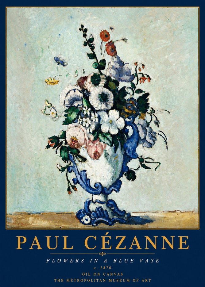 Paul Cézanne Flowers in a Blue Vase No6 - Plakat