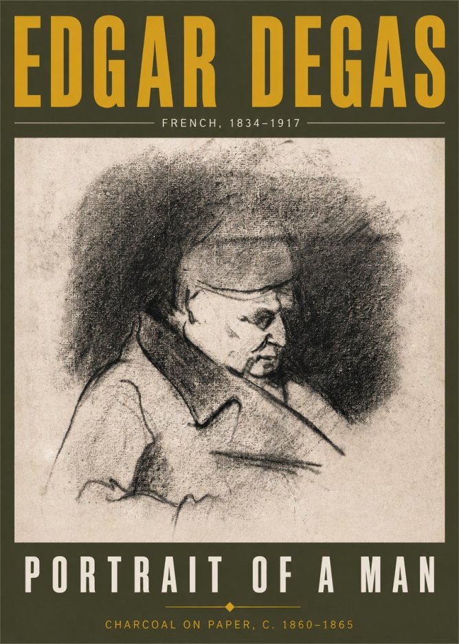 Edgar Degas Portrait of a Man No5 - Plakat