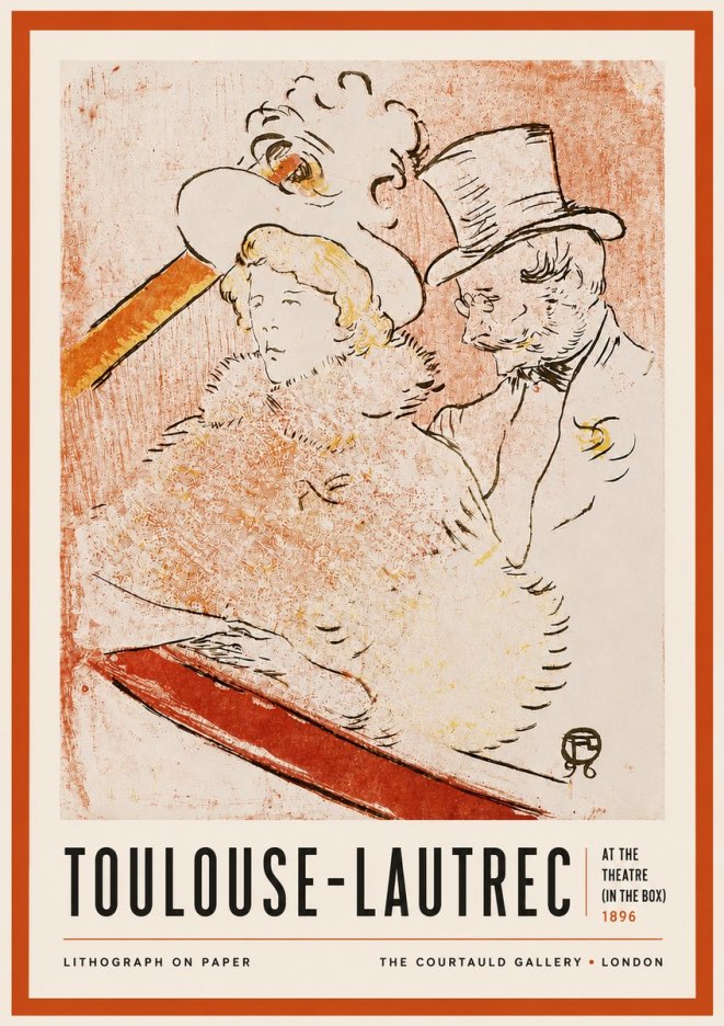Toulouse-Lautrec At the Theatre (in the Box) No4 - Plakat