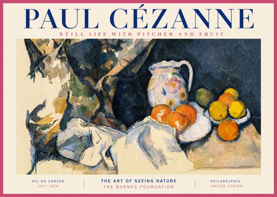 Paul Cézanne Still Life with Pitcher and Fruit No5 - Plakat
