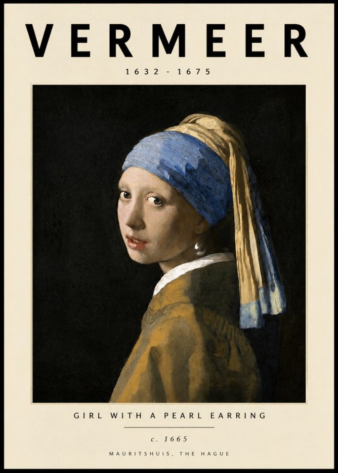 Vermeer Girl with a Pearl Earring II No5 - Plakat