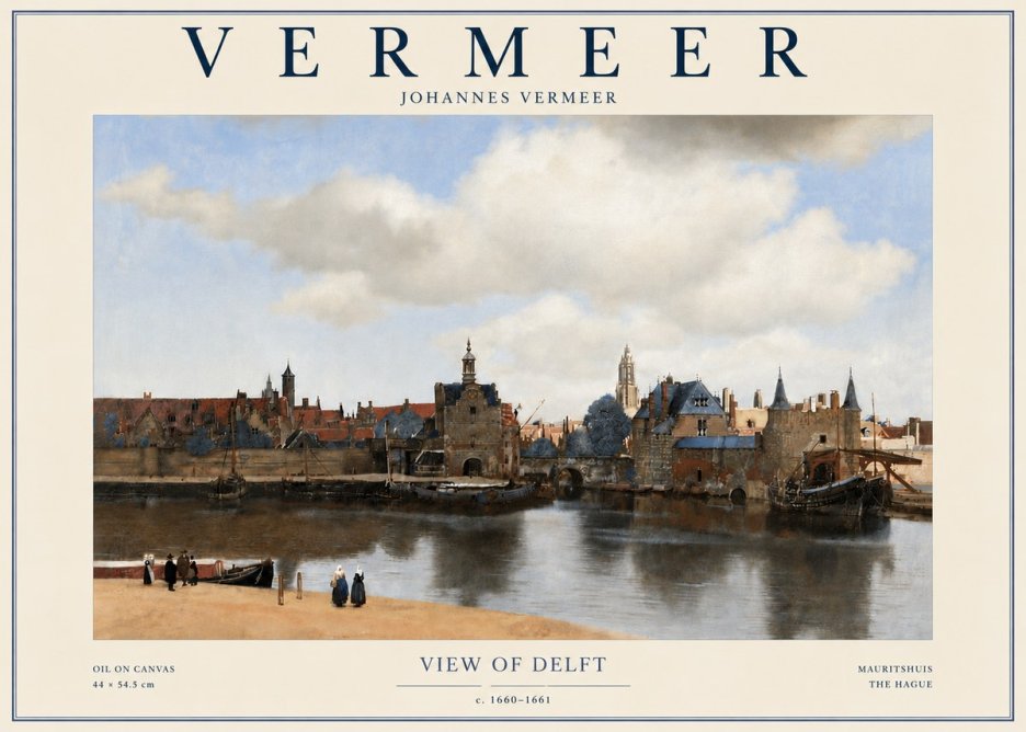 Vermeer View of Delft No6 - Plakat