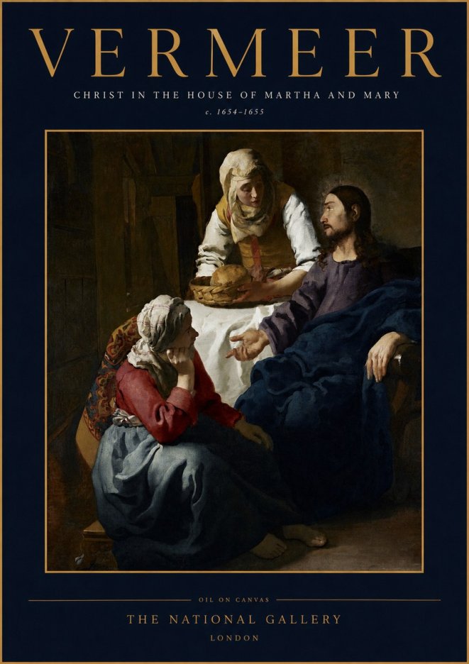 Vermeer Christ in the House of Martha and Mary No2 - Plakat