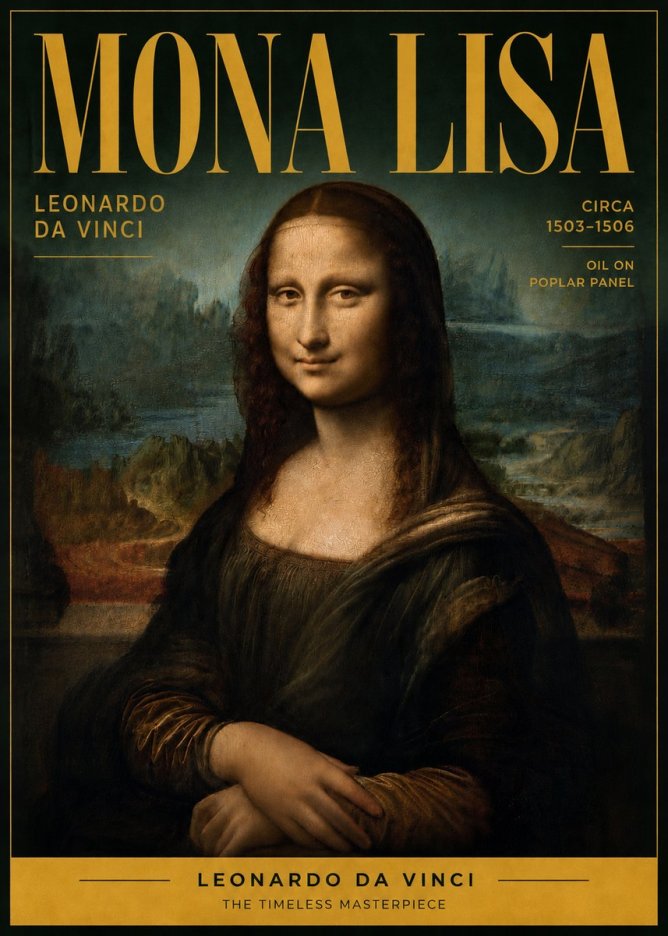 Leonardo da Vinci Mona Lisa No5 - Plakat