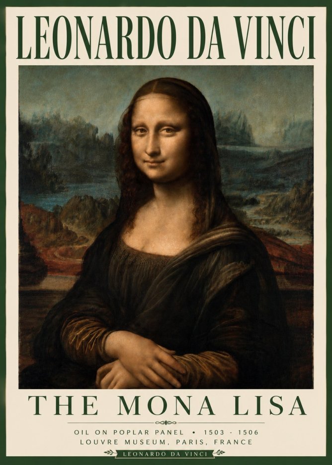 Leonardo da Vinci The Mona Lisa No5 - Plakat
