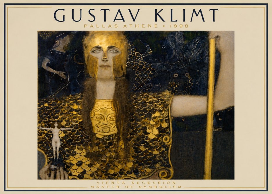 Klimt Pallas Athene No3 - Plakat