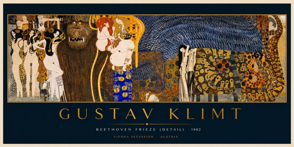 Klimt Beethoven Frieze (Detail) No2 - Plakat