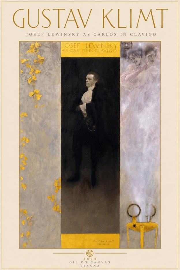 Klimt Josef Lewinsky as Carlos in Clavigo No6 - Plakat