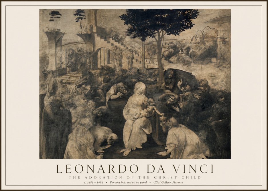 Leonardo da Vinci The Adoration of the Magi No5 - Plakat