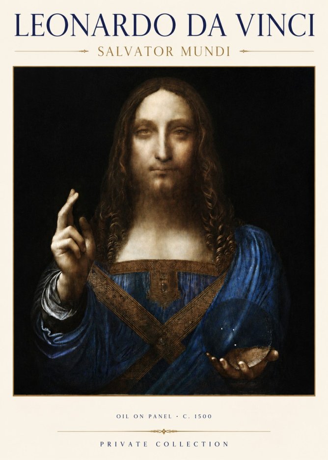 Leonardo da Vinci Salvator Mundi No3 - Plakat