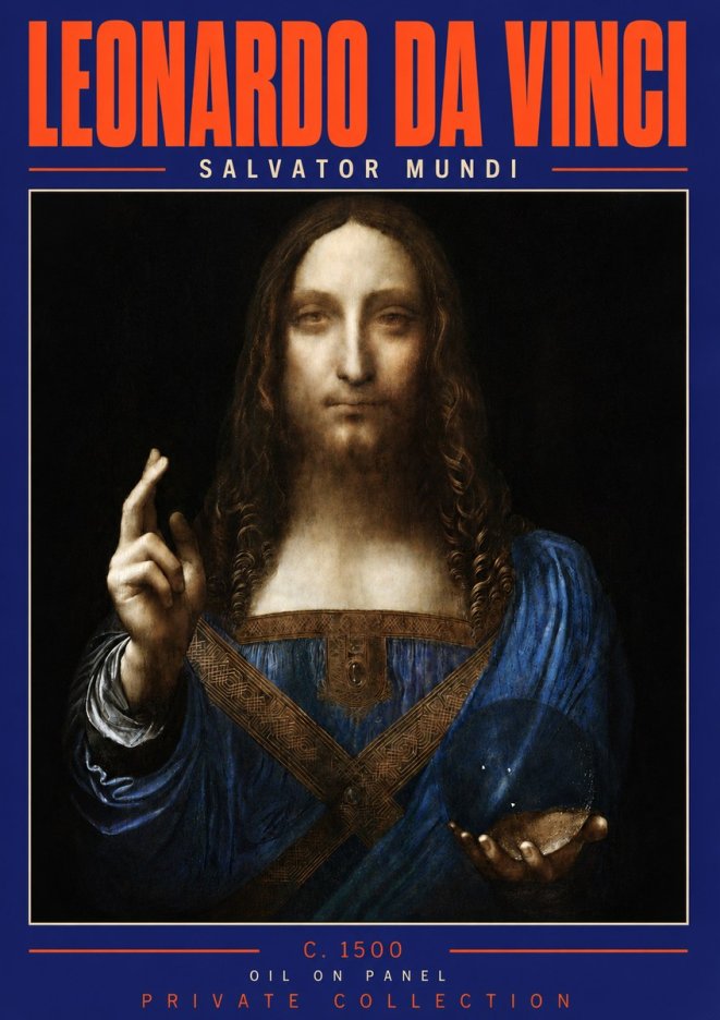 Leonardo da Vinci Salvator Mundi No4 - Plakat