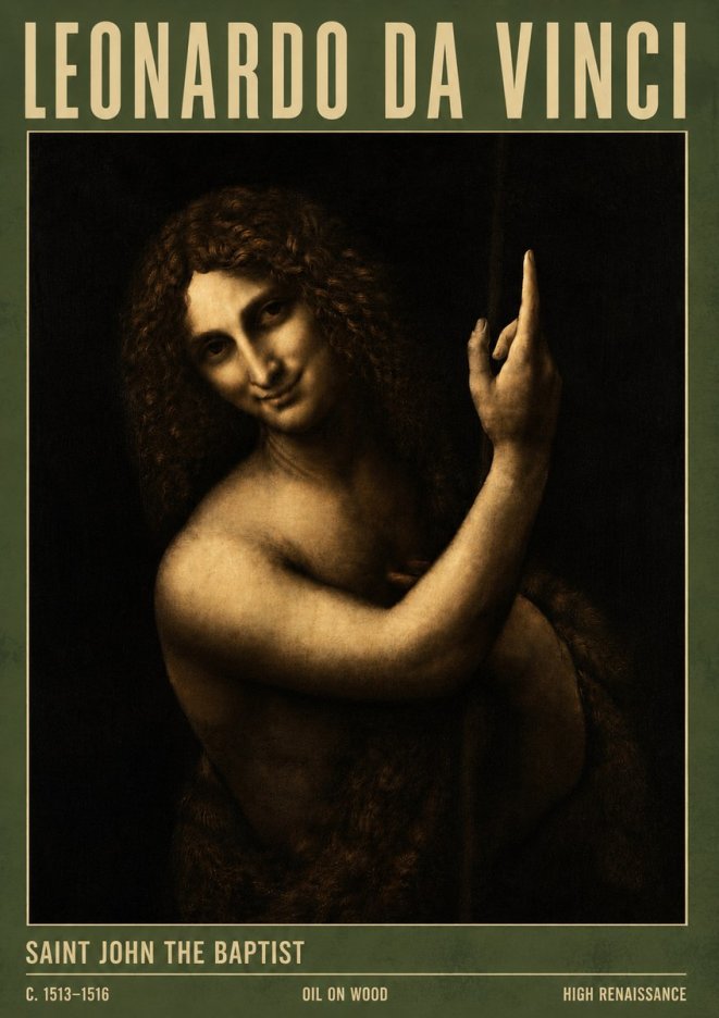 Leonardo da Vinci Saint John the Baptist No4 - Plakat