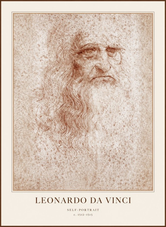 Leonardo da Vinci Self-portrait I No1 - Plakat