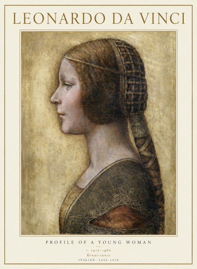 Leonardo da Vinci Portrait of a Young Woman II No5 - Plakat