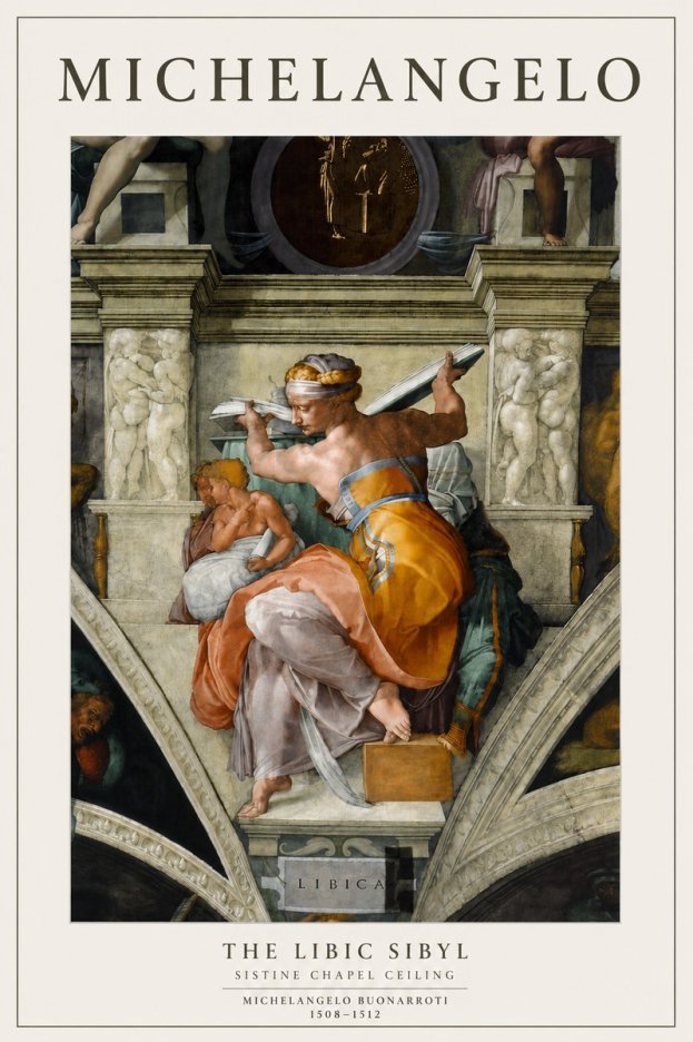 Michelangelo The Libic Sibyl No4 - Plakat
