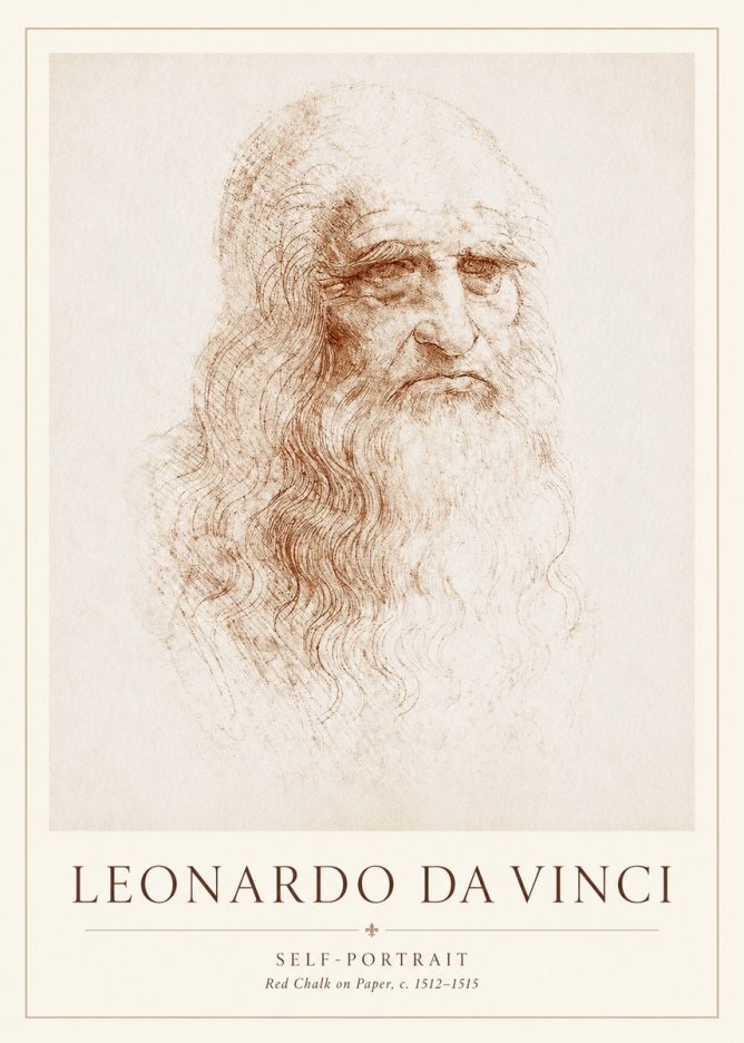 Leonardo da Vinci Self-portrait II No1 - Plakat