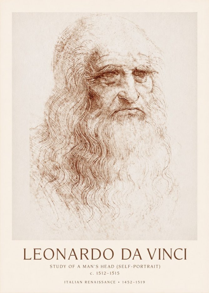 Leonardo da Vinci Self-portrait II No2 - Plakat