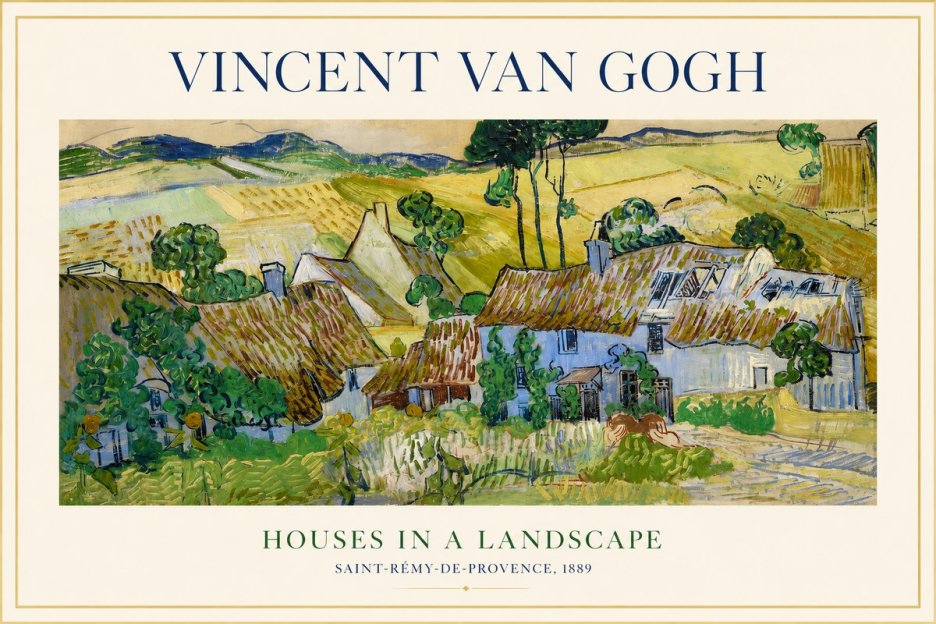 Van Gogh Houses in a Landscape No1 - Plakat
